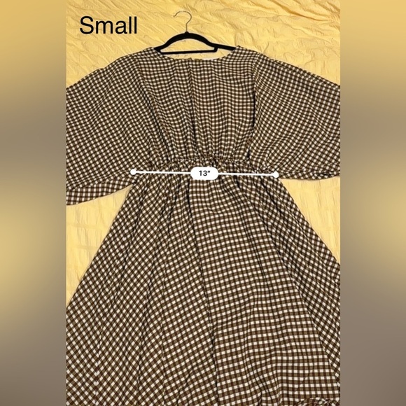 NWT - BUCKETLIST Plaid Mid Dress in Green/Brown - Picture 8 of 15